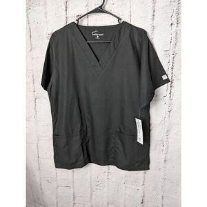 Butter Soft Two Pockets Black Scrub Top/Medical Uniform, Men Size S